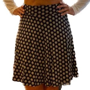 LOFT navy’s a-line, thick elastic waist band, knee length skirt size S NWOT